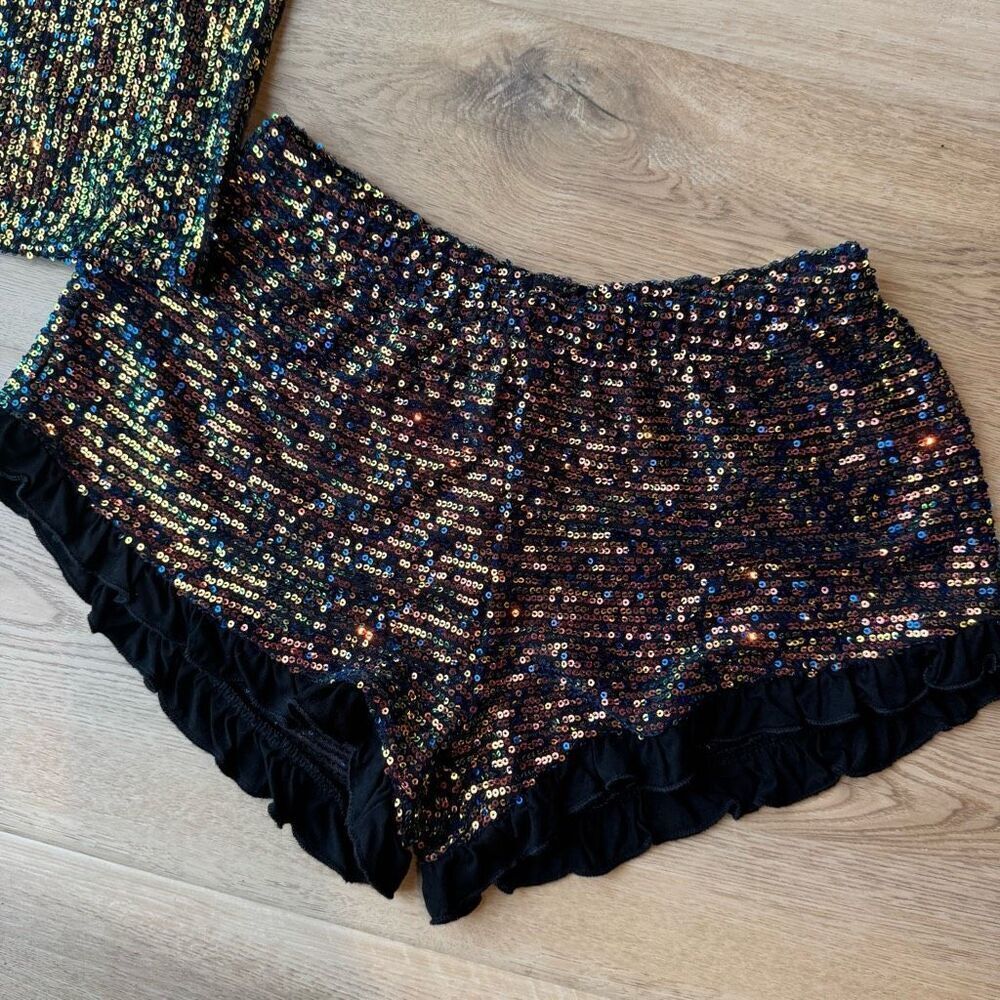 New Pol Matching Black Sparkly Sequin Set Size Sm… - image 3